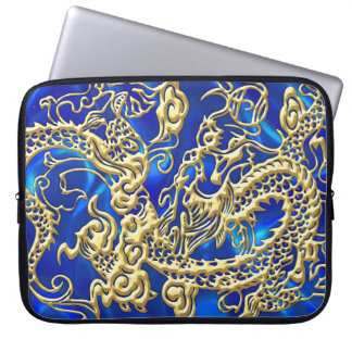 Funda Para Portátil Dragón de oro Grabado en relieve en la impresión B