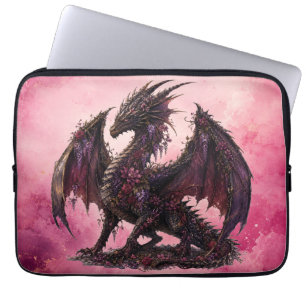 Funda Para Portátil Dragón Flor   Dragón de Fantasía Botánica