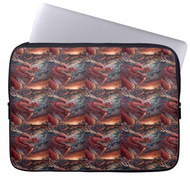 Funda Para Portátil Dragón Rojo  (Frente)