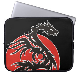 Funda Para Portátil Dragon Sun - black red white + your ideas