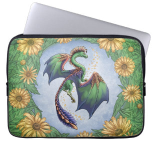 Funda Para Portátil Dragón verde del arte de la fantasía de la