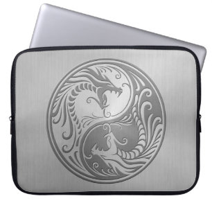 Funda Para Portátil Dragones de Yin Yang, acero inoxidable