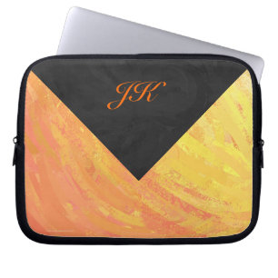 Funda Para Portátil Dragones Naranja ocular y monograma negro