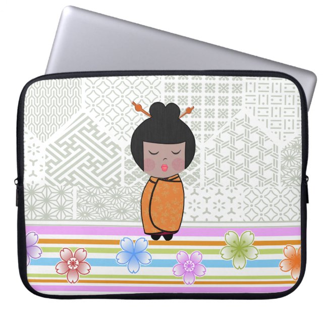 Funda Para Portátil dragonflies kokeshi (Frente)