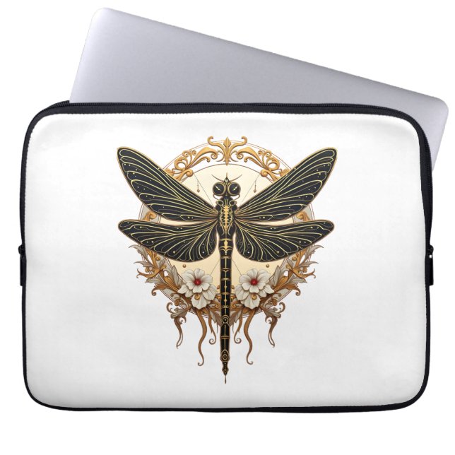 Funda Para Portátil Dragonfly Art Nouveau Elegant Steampunk (Frente)