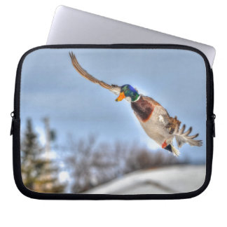 Funda Para Portátil Drama de pato mallard volador 2 foto de vida silve