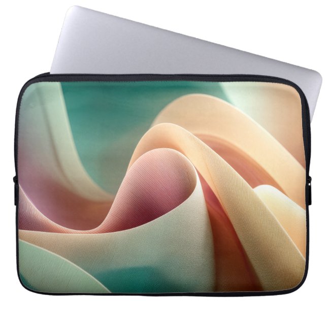 Funda Para Portátil Drapería abstracta con flujo de gradiente pastel (Frente)