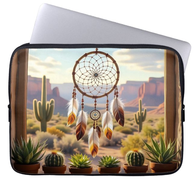 Funda Para Portátil Dreamcatcher, Desert Canyons, Cacti  (Frente)