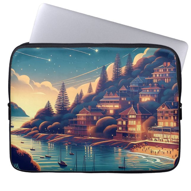 Funda Para Portátil Dreamy Coastal Night (Frente)