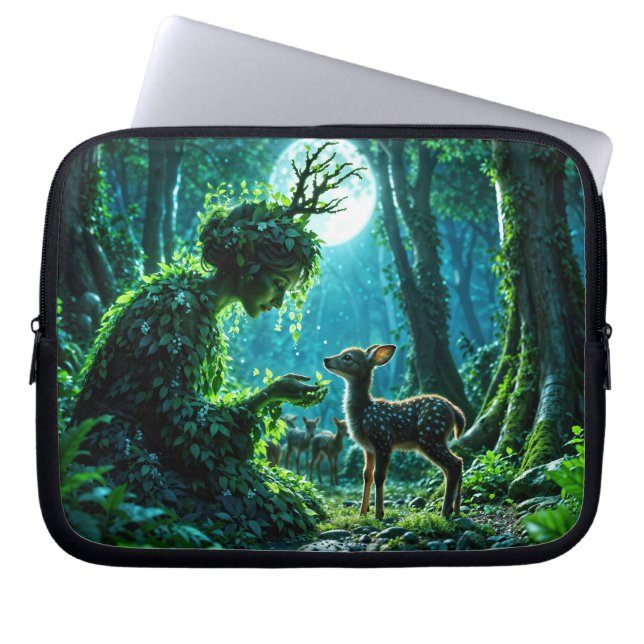 Funda Para Portátil Dryad queen of the enchanted forest at night art (Frente)