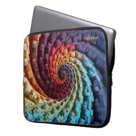 Funda Para Portátil Dubman Design: Fibonacci Rainbow Trippy Spiral