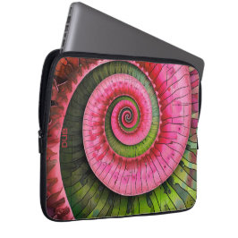 Funda Para Portátil Dubman Designs: Fibonacci rosa y verde brillante