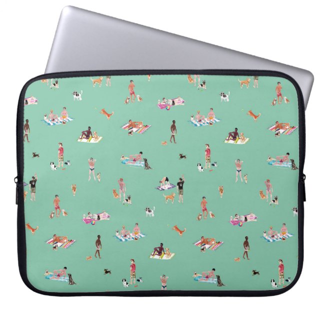 Funda Para Portátil DUDES y PERROS PLAYA Menta (Frente)