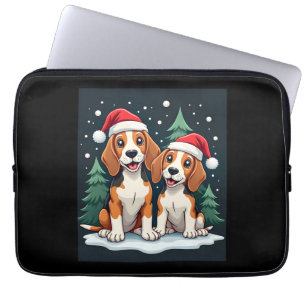 Funda Para Portátil Dueño de perro Beagle Navidad Xmas Fiesta de Navid