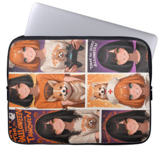 Funda Para Portátil Dulce arte de collage de anime de Halloween | Chic