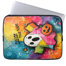 Funda Para Portátil Dulce Fantasma de Parche Colorido Arte de Salpicad