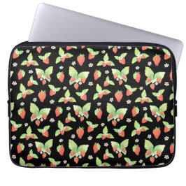 Funda Para Portátil Dulce patrón botánico de acuarela de fresa