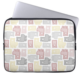 Funda Para Portátil Dulce Patrón de Rompecabezas de Llama Pastel