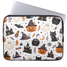 Funda Para Portátil Dulce patrón sin fisuras de Halloween con gatos ne