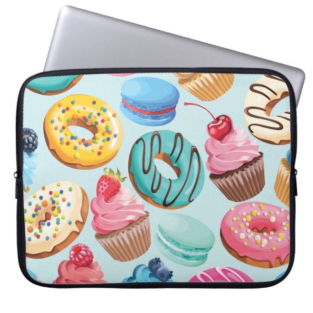 Funda Para Portátil Dulces dulces: Patrón de Delight. (Frente)