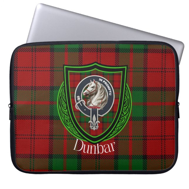 Funda Para Portátil Dunbar Scottish Clan Tartan and Crest  (Frente)
