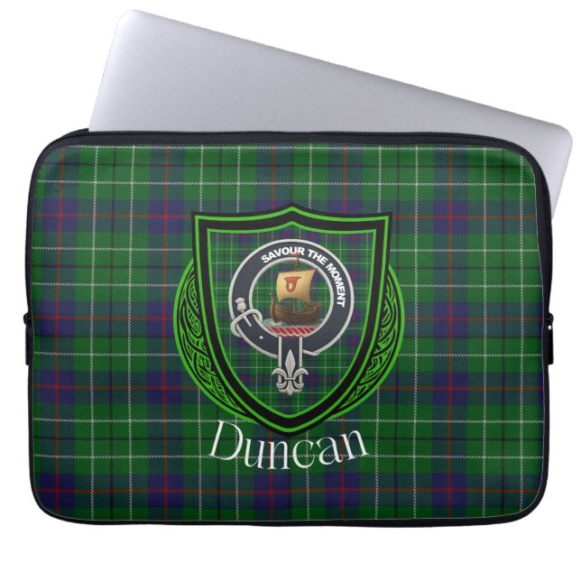 Funda Para Portátil Duncan Scottish Clan Tartan and Crest  (Frente)