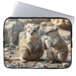 Funda Para Portátil "Dúo rotundo: Dos quokkas en su paraíso
