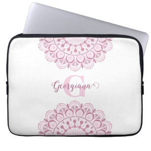 Funda Para Portátil Dusky Rosa personalizado Confetti Lace Dot Mandala