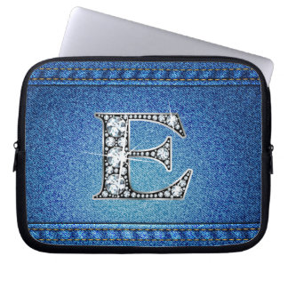 Funda Para Portátil E "Diamante" Denim Stitching Electronics Bag