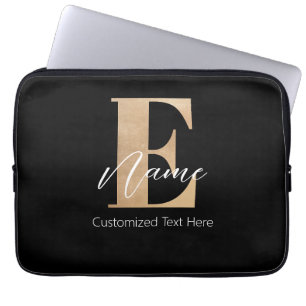 Funda Para Portátil E & Nombre inicial monogramado moderno personaliza