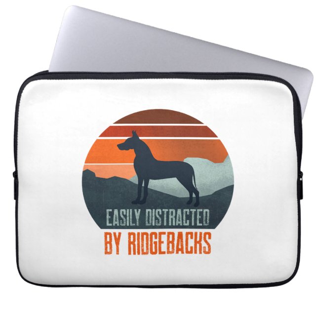 Funda Para Portátil Easily Distracted By Ridgebacks Dog Walking (Frente)