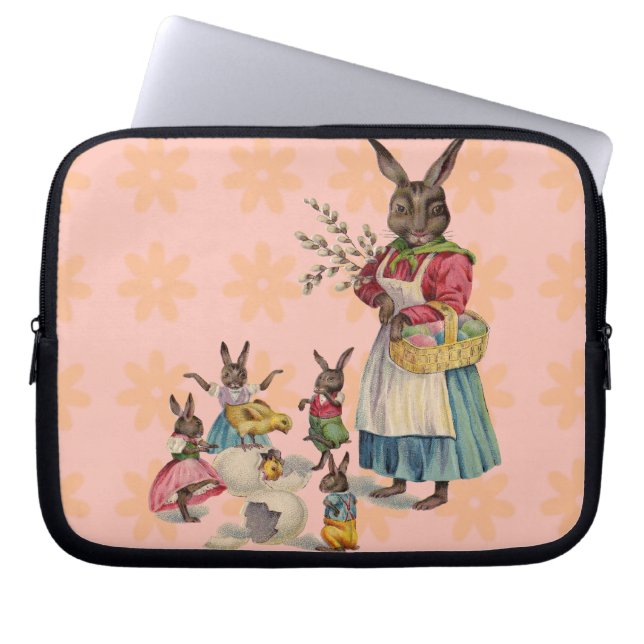 Funda Para Portátil Easter Bunny Chckens Bunnies Eggs (Frente)