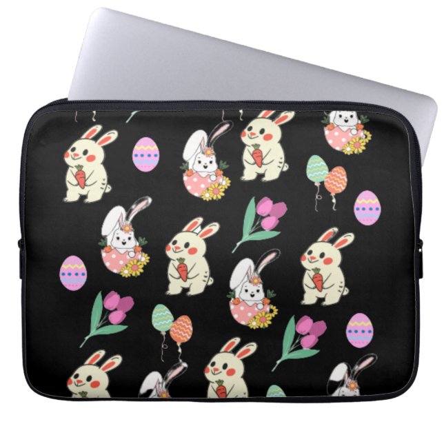 Funda Para Portátil Easter Pattern Rabbit And Eggs     (Frente)