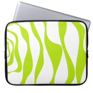 Funda Para Portátil Ebb y Flow 4 en verde limón y blanco