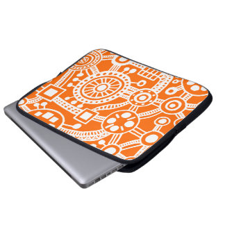 Funda Para Portátil Ecosistema III Blanco sobre Naranja