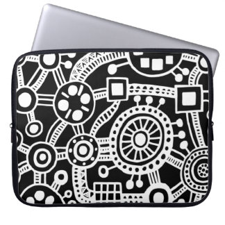 Funda Para Portátil Ecosistema III Blanco sobre negro