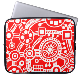 Funda Para Portátil Ecosistema III Blanco sobre rojo