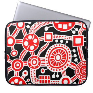 Funda Para Portátil Ecosistema III rojo y blanco en negro