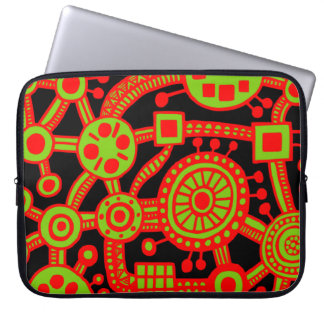 Funda Para Portátil Ecosistema III Rojo y Verde sobre Negro