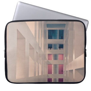 FUNDA PARA PORTÁTIL EDIFICIO DE CONCRETO BLANCO