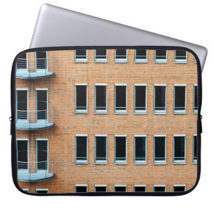 Funda Para Portátil Edificio de pared de ladrillo marrón