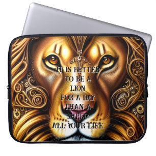 Funda Para Portátil Editar/borrar texto, maravilloso León Dorado