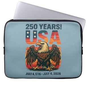 Funda Para Portátil EE. UU. 250 años – Águila calva patriótica 4 de ju
