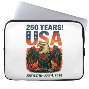 Funda Para Portátil EE. UU. 250 años - Águila calva patriótica 4 de ju