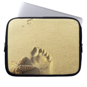 Funda Para Portátil EE. UU., Hawái, Maui, Makena Beach, Huella y