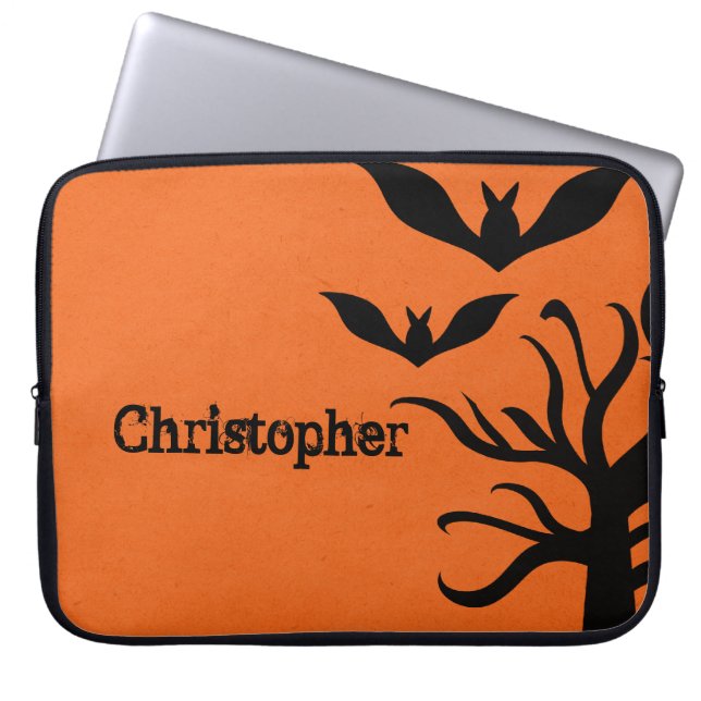 Funda Para Portátil Eerie Bats Electronics Sleeve, Naranja (Frente)