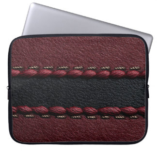 Funda Para Portátil Efecto de cuero negro y rojo