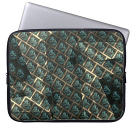 Funda Para Portátil Efecto de ladrillo gris azul, bajo punto oscuro en
