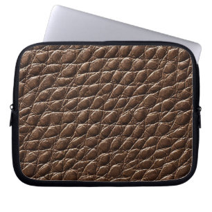 Funda Para Portátil efecto de patrón de cuero marrón