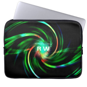 Funda Para Portátil Efecto de torneado verde personalizado